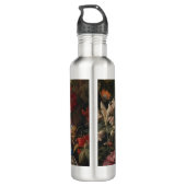 Vintage botanische Vogelarten Blume im Paradies Edelstahlflasche (Rückseite)