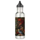 Vintage botanische Vogelarten Blume im Paradies Edelstahlflasche (Rechts)