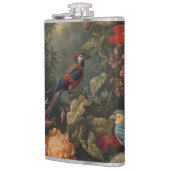 Vintage botanische Vogelarten Blume im Paradies Flachmann (Links)