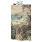 Vintage botanische Vogelarten Blume im Paradies Flachmann (Links)