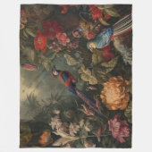 Vintage botanische Vogelarten Blume im Paradies Fleecedecke (Vorderseite)