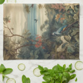 Vintage botanische Vogelarten Blume im Paradies Geschirrtuch (Gefaltet)