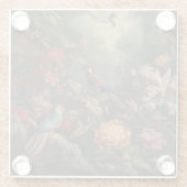 Vintage botanische Vogelarten Blume im Paradies Glasuntersetzer (Rückseite)