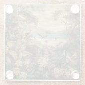Vintage botanische Vogelarten Blume im Paradies Glasuntersetzer (Rückseite)