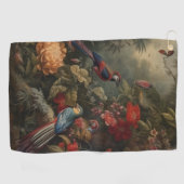 Vintage botanische Vogelarten Blume im Paradies Golfhandtuch (Horizontal)