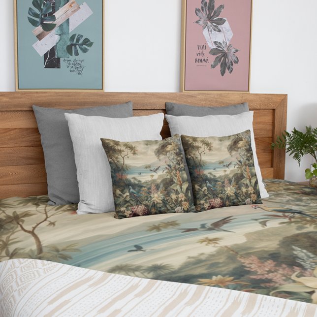 Vintage botanische Vogelarten Blume im Paradies Kissen (Von Creator hochgeladen)