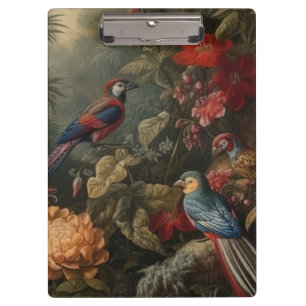 Vintage botanische Vogelarten Blume im Paradies Klemmbrett