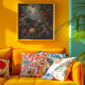 Vintage botanische Vogelarten Blume im Paradies Leinwanddruck