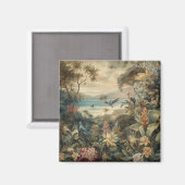Vintage botanische Vogelarten Blume im Paradies Magnet (Vorderseite/Rückseite)
