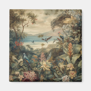 Vintage botanische Vogelarten Blume im Paradies Magnet