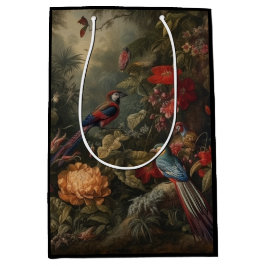 Vintage botanische Vogelarten Blume im Paradies Mittlere Geschenktüte
