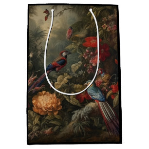 Vintage botanische Vogelarten Blume im Paradies Mittlere Geschenktüte