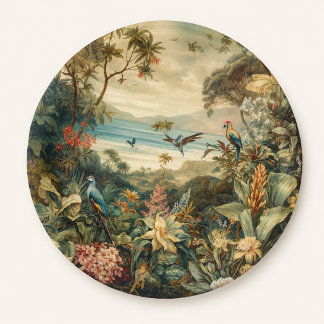 Vintage botanische Vogelarten Blume im Paradies Pappteller