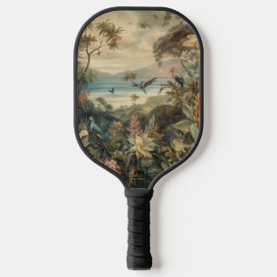 Vintage botanische Vogelarten Blume im Paradies Pickleball Schläger