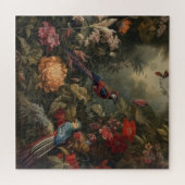 Vintage botanische Vogelarten Blume im Paradies Puzzle (Horizontal)