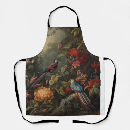 Vintage botanische Vogelarten Blume im Paradies Schürze