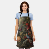 Vintage botanische Vogelarten Blume im Paradies Schürze (Getragen)