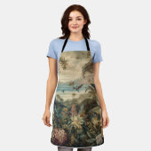 Vintage botanische Vogelarten Blume im Paradies Schürze (Getragen)