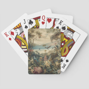 Vintage botanische Vogelarten Blume im Paradies Spielkarten