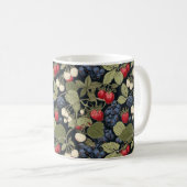 Vintage Botanische Waldberries Muster Tasse (VorderseiteRechts)