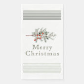 Vintage botanische Weihnachtsgrün Serviette (Vorderseite)