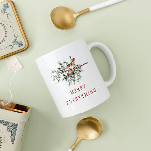 Vintage botanische Weihnachtsgrünpflanzen Kaffeetasse