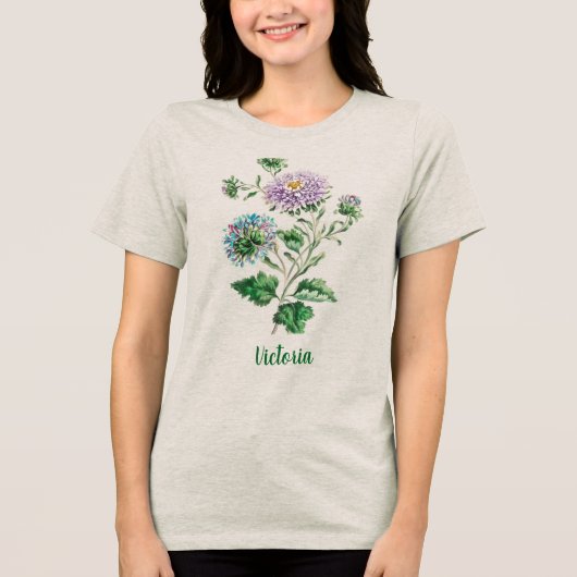Vintage botanische Wildblume Tri-Blend Shirt (Vorderseite)