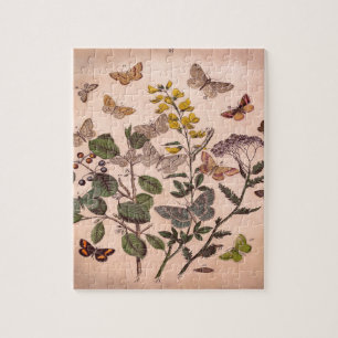 Vintage botanische Wildblumen der Bluterkrankung Puzzle