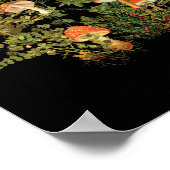 Vintage botanische Wildblumen Pilze fallen Poster (Ecke)