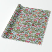 Vintage Botanische Wilde Rosen Geschenkpapier Soft (Ungerollt)