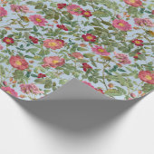 Vintage Botanische Wilde Rosen Geschenkpapier Soft (Ecke)
