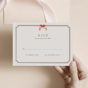 Vintage Botanische Winter-Weihnachts-Hochzeit RSVP Karte