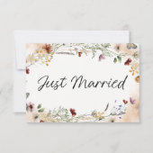 Vintage Botanische Winzige Blumenhochzeit nur verh (Vorderseite)