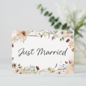 Vintage Botanische Winzige Blumenhochzeit nur verh (Stehend Vorderseite)