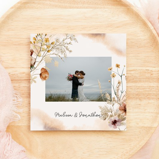 Vintage Botanische Winzige Blumenhochzeit nur verh Ankündigung