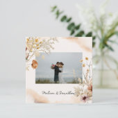 Vintage Botanische Winzige Blumenhochzeit nur verh Ankündigung (Stehend Vorderseite)