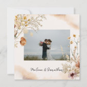 Vintage Botanische Winzige Blumenhochzeit nur verh Ankündigung (Vorderseite)