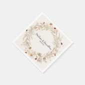 Vintage botanische, winzige, florale romantische H Serviette (Ecke)