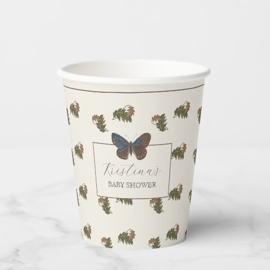 Vintage Botanische Woodland-Kinderdusche Pappbecher (Vorderseite)