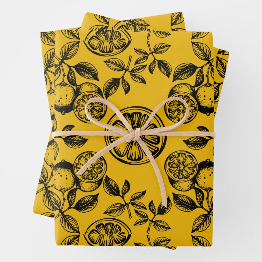 Vintage botanische Zitrusfrucht Geschenkpapier Set (Beispiel)
