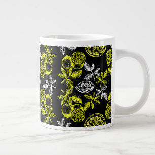 Vintage botanische Zitruspresse Jumbo-Tasse