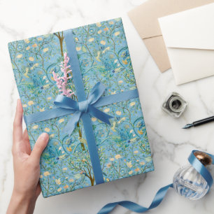 Vintage-Botanischer Baum des Lebens mit Vögeln Geschenkpapier