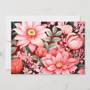 Vintage botanischer blühender Blumengarten Feiertagskarte