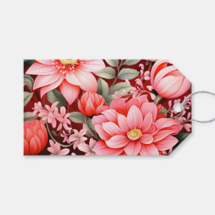 Vintage botanischer blühender Blumengarten Geschenkanhänger