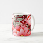 Vintage botanischer blühender Blumengarten Kaffeetasse (VorderseiteRechts)