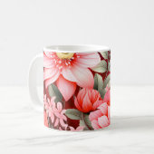 Vintage botanischer blühender Blumengarten Kaffeetasse (Vorderseite Links)