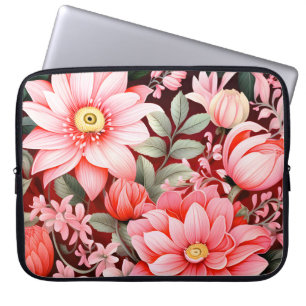 Vintage botanischer blühender Blumengarten Laptopschutzhülle