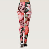 Vintage botanischer blühender Blumengarten Leggings (Rückseite)