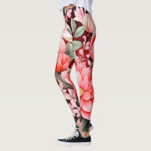 Vintage botanischer blühender Blumengarten Leggings (Links)