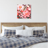 Vintage botanischer blühender Blumengarten Leinwanddruck (Insitu (Schlafzimmer))